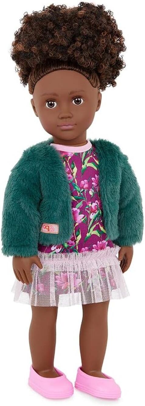 Our Generation Lucia 18" Fashion Doll with Faux-Fur Jacket & Floral Dress NWT